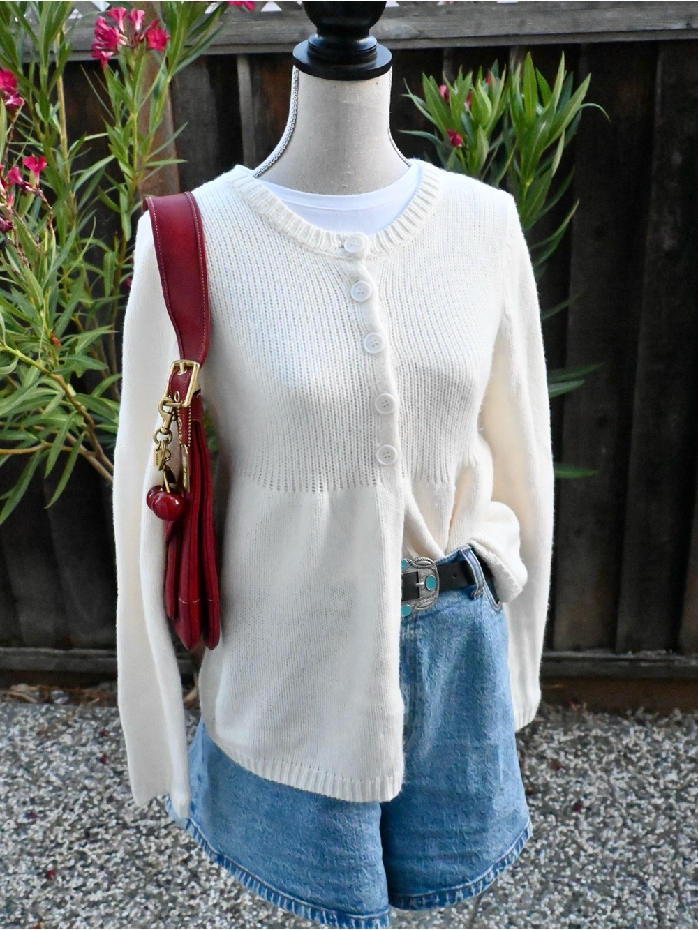 A New Approach Cream Long-sleeve Button-up Sweater